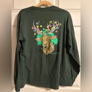 Crown & Ivy Forest Green Cotton Shirt Christmas Deer design